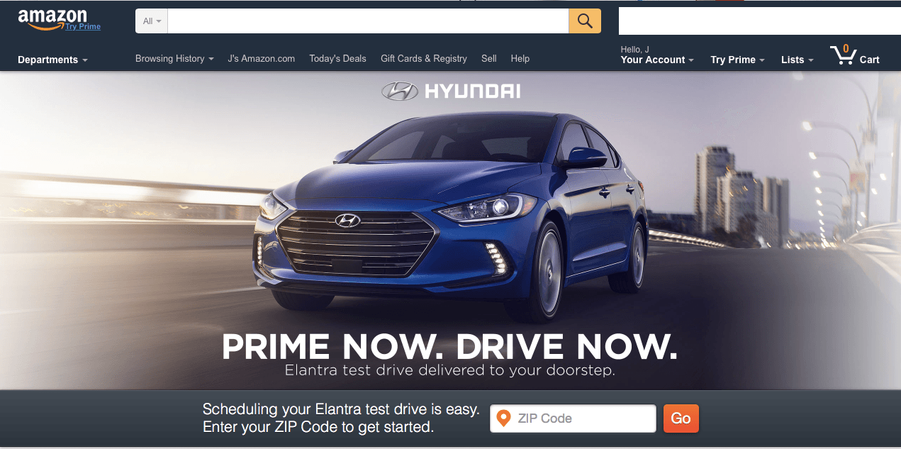 Hyundai Offers Amazon Prime Now, Drive Now - Test Drive