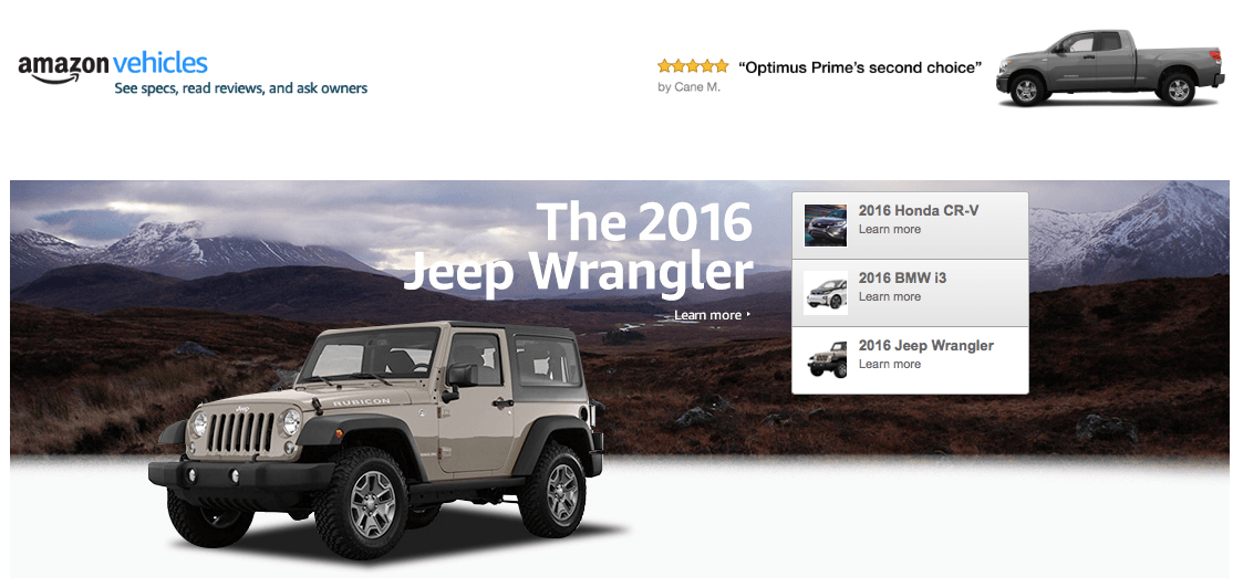 Amazon Launch Comprehensive Vehicles Guide
