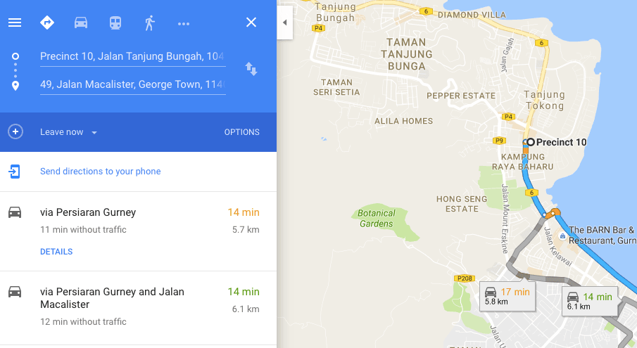 Compare Ride Hailing Pricing on Google Maps