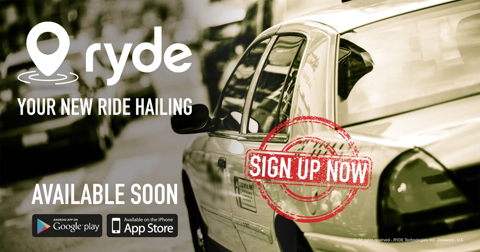 RYDE a New Ride-Sharing & Taxi-Hailing App
