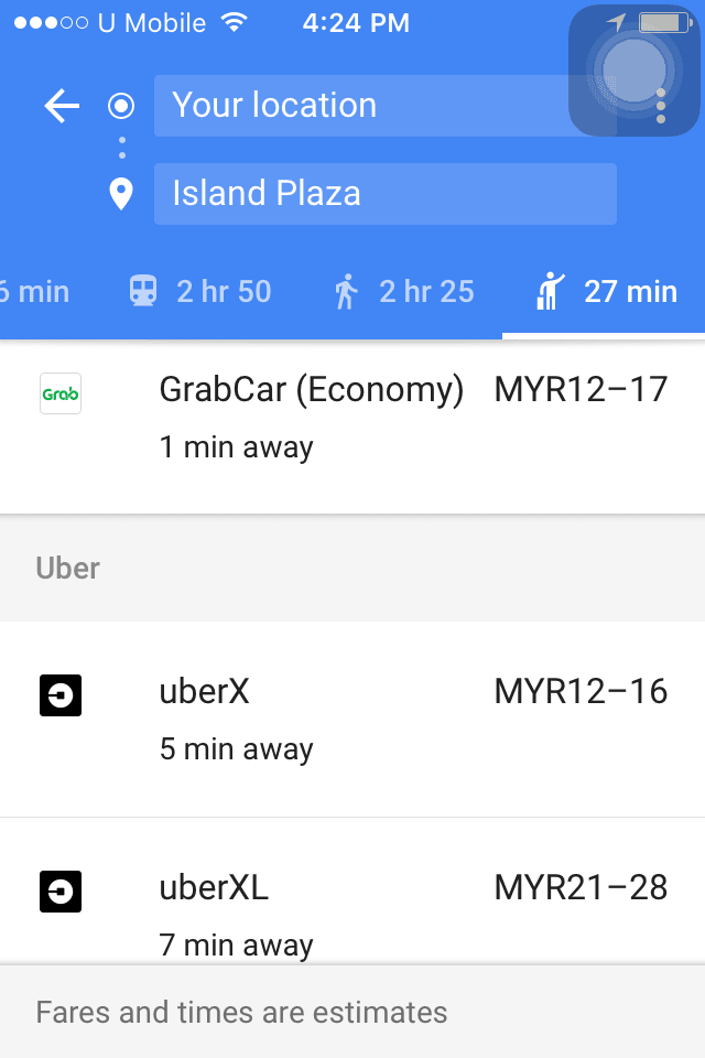 google-map-compare-fares
