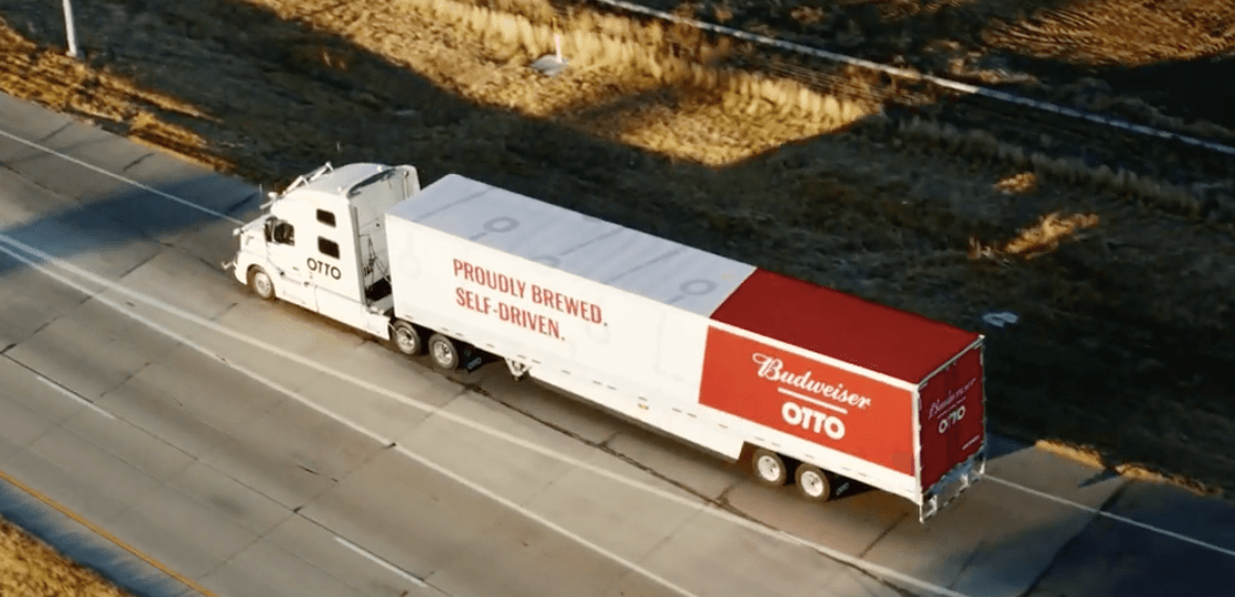 Uber Otto Self-Driving Truck Delivers Budweiser Beer