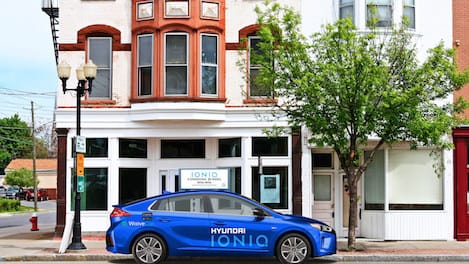 Hyundai Offers IONIQ Electric Compact in Car-sharing Pact Aim to Reach Millions