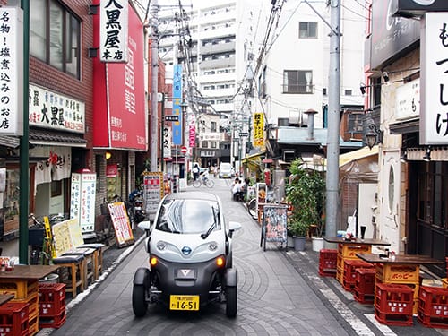 Nissan Car sharing service featuring ultra-compact electric vehicle launches in Japan driven within city Yokohama