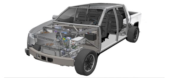 Workhorse W-15 electric pickup truck safety-drivetrain