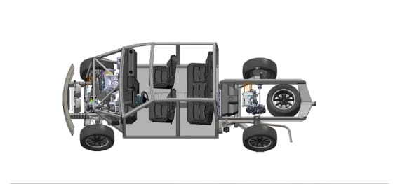 Workhorse W-15 electric pickup truck safety-structure