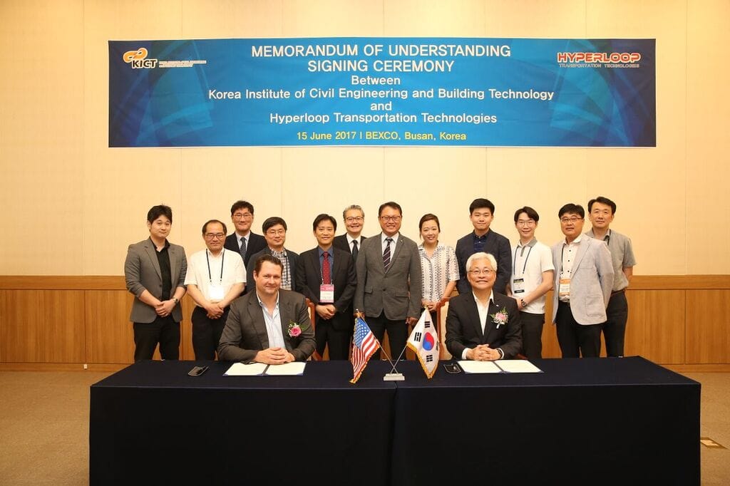 Hyperloop Transportation Technologies Signs Agreement to License Technology in South Korea Memorandum Understanding signing ceremony