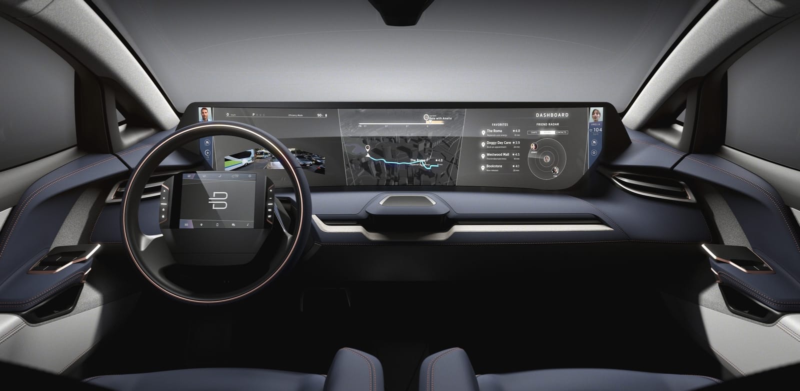 BYTON to launch all-new intelligent electric vehicle at CES interior dashboard vehicle information system car sharing autonomous driving
