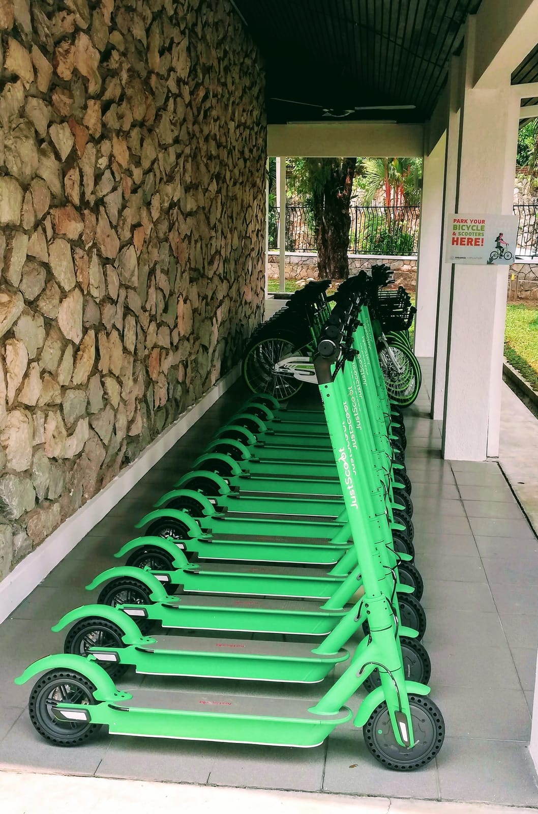 Anywheel e-scooters and bicycles at Urbanice Malaysia office in Damansara Heights urban micro mobility
